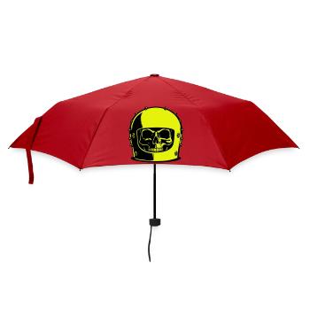 Skull Helm Popart - Regenschirm (klein) - Rot - Vorne