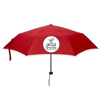 Minimalistischer Bücherstapel mit pflanzlicher gemütlicher Lektüre - Regenschirm (klein) - Rot - Vorne