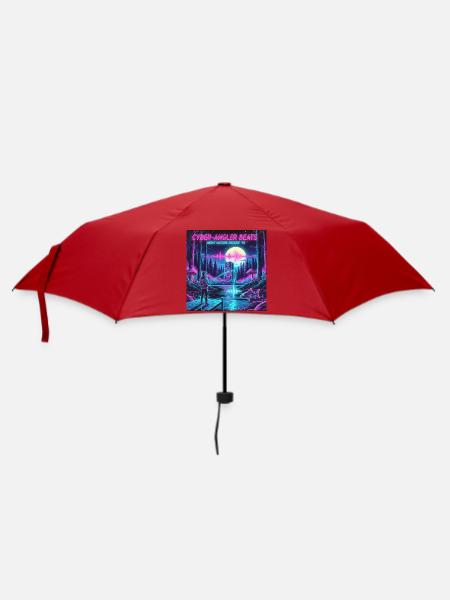 Retro Cyber Angler - Regenschirm (klein) - Rot