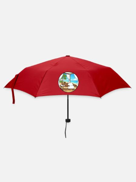 Strand-Spa Otter-Tier-Entspannungskunst - Regenschirm (klein) - Rot