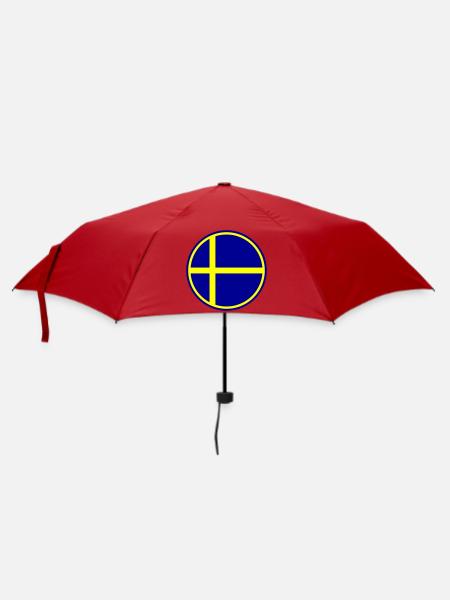 Schweden Flagge Kreis Symbol - Regenschirm (klein) - Rot