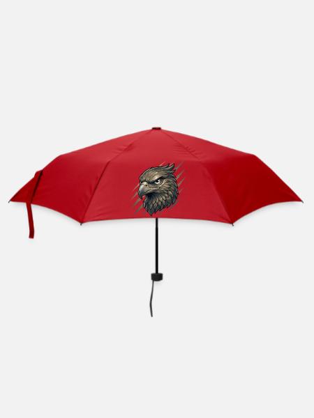 Adlerkopf Kraftgrafik - Regenschirm (klein) - Rot