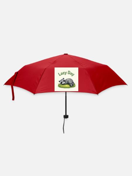 Waschbär in Ruhe - Regenschirm (klein) - Rot