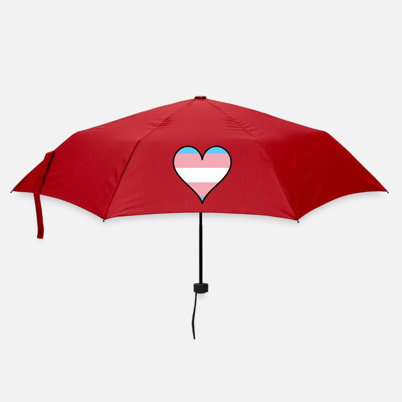 Trans Pride Heart - Umbrella (small) - red