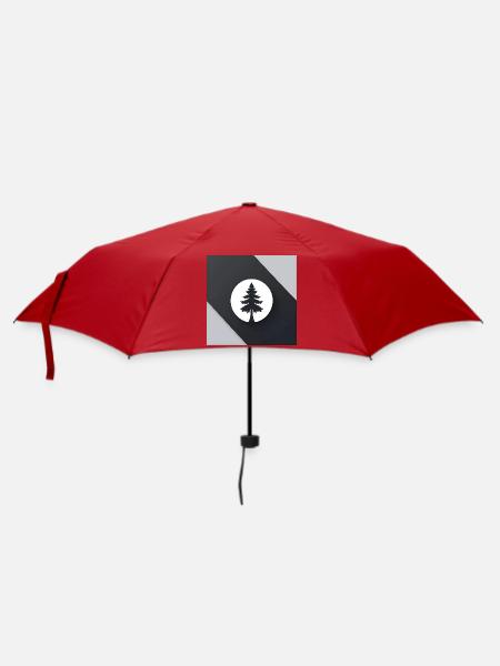 Baumsilhouette im Mondkreis - Regenschirm (klein) - Rot