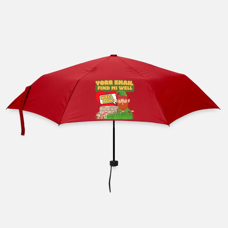Yorr E-Mail Find Mi Well – Gnom-Humor - Regenschirm (klein) - Rot