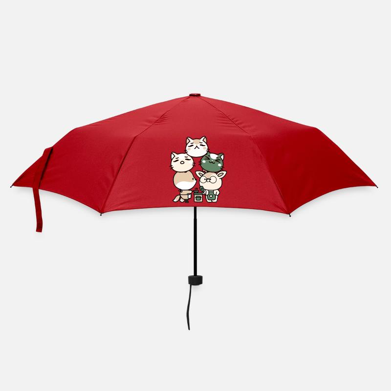 Fuchs mit Prothese und Reh: Kawaii Kitchen - Regenschirm (klein) - Rot