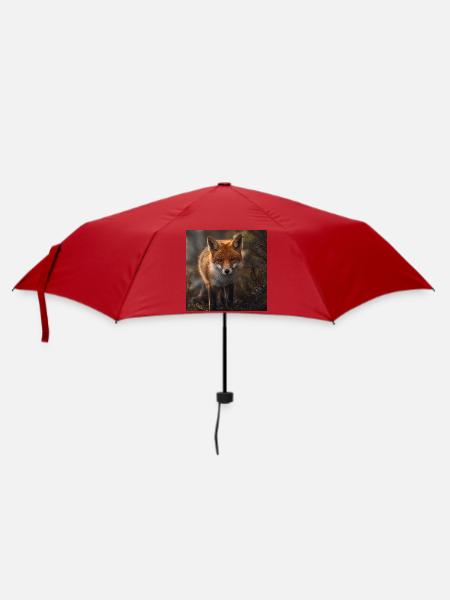 Fuchs in einer Waldlichtung - Regenschirm (klein) - Rot