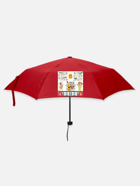 Cinco Mayo Día Muertos Fiesta - Regenschirm (klein) - Rot