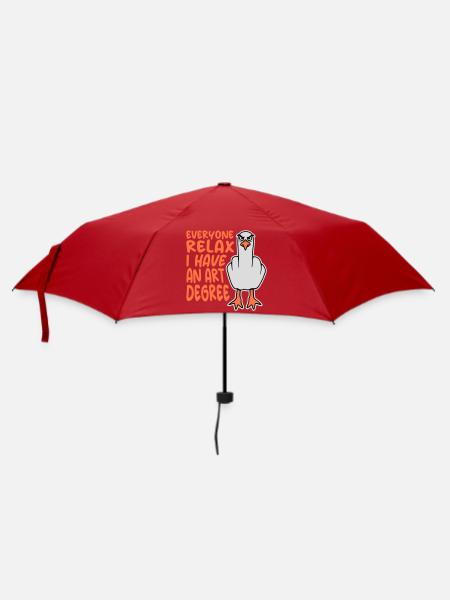 Möwe Everyone Relax I Have an Art Degree Art Zitat - Regenschirm (klein) - Rot