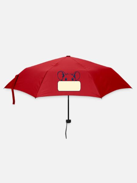 Namensschild Maus - Regenschirm (klein) - Rot