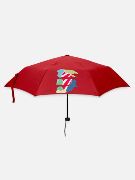 Retro Modernes Farb-Design - Regenschirm (klein) - Rot