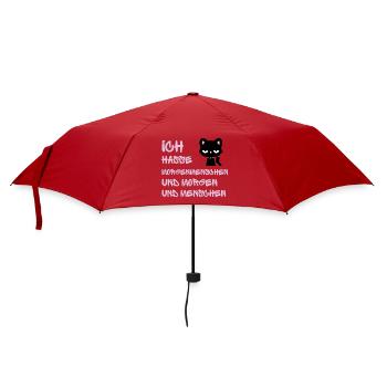 ICH HASSE MORGENMENSCHEN UND MORGEN UND MENSCHEN - Regenschirm (klein) - Rot - Vorne