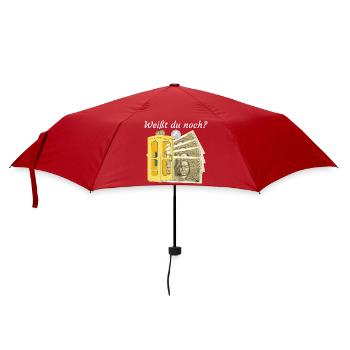 Weißt du noch? Handzeichnung Geld, Nostalgie  - Regenschirm (klein) - Rot - Vorne
