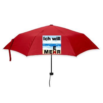 ICH WILL MEER, MEHR BRAUCHE ICH NICHT, MEERLIEBE - Regenschirm (klein) - Rot - Vorne