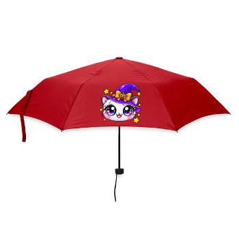 Lila Sternen-Hexenkatze - Regenschirm (klein) - Rot - Vorne