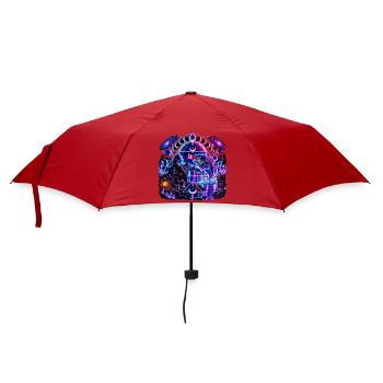 Kosmischer Anglerfisch – Tiefsee aus dem All - Regenschirm (klein) - Rot - Vorne