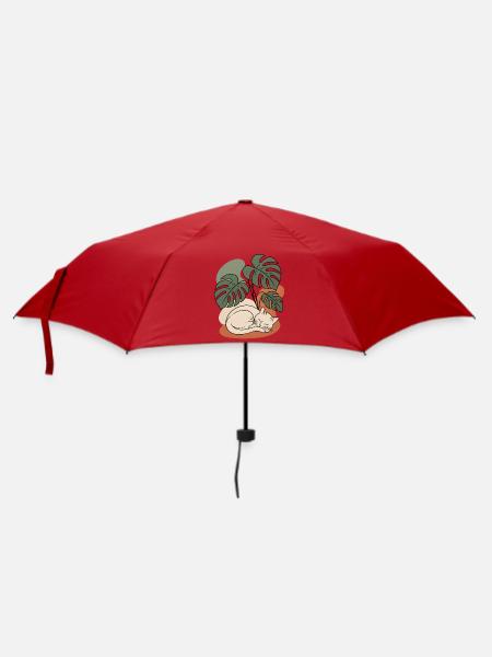 Boho-Schlafkatze Monstera-Pflanze - Regenschirm (klein) - Rot