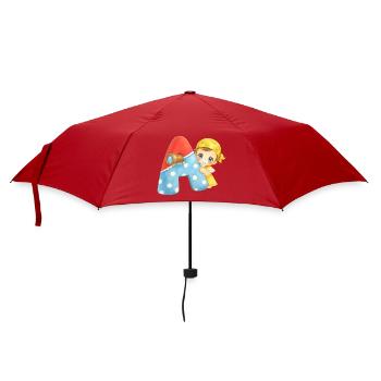 A - Buchstabe: mit Baby im Piratenlook - Regenschirm (klein) - Rot - Vorne
