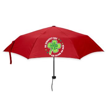 Du schaffst das! – Ich glaub an dich! -  Mutmacher - Regenschirm (klein) - Rot - Vorne