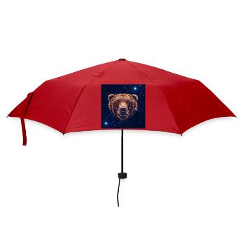 Kosmischer Bärengesicht - Regenschirm (klein) - Rot - Vorne