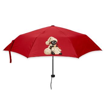 Schwarzes Schaf strickt einen Wollpullover - Regenschirm (klein) - Rot - Vorne