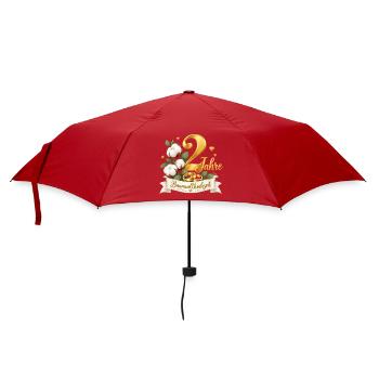 2.Hochzeitstag , 2 Jahre , Baumwollhochzeit  - Regenschirm (klein) - Rot - Vorne