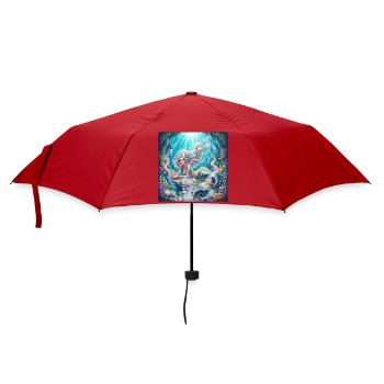 Korallenmeerjungfrau unter Gezeiten - Regenschirm (klein) - Rot - Vorne