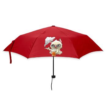 Bad Cat - Regenschirm (klein) - Rot - Vorne