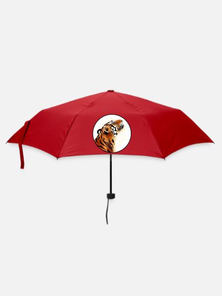 Tiger smiling - Regenschirm (klein) - Rot