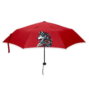 Wolf - Regenschirm (klein) - Rot - Vorne