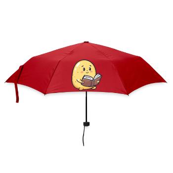 Patate heureuse lisant un livre - Design adorable - Parapluie standard - rouge - Devant