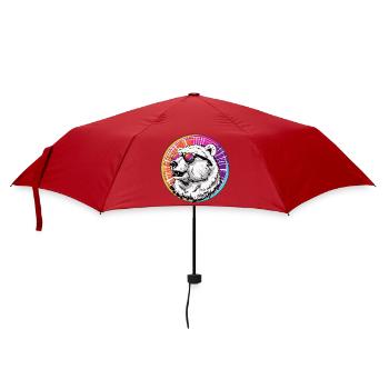 Bär mit Sonnenbrille im Neon-Design - Regenschirm (klein) - Rot - Vorne