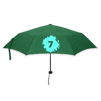 Cyan Splash Nummer 7 - Regenschirm (klein) - Flaschengrün - Vorne