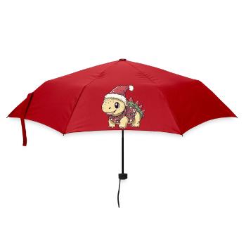 Dinosaure stégosaure à Noël - Parapluie standard - rouge - Devant