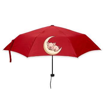 Moon Sleep Piggy - Umbrella (small) - red - Front