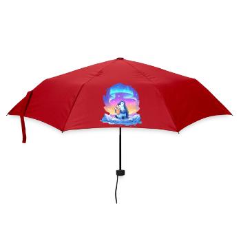 Aurora Penguin with Drink - Umbrella (small) - red - Front