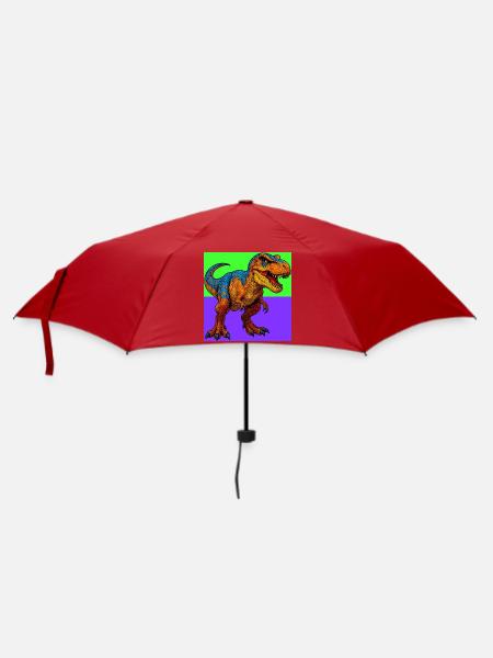 Dinosaurier - Regenschirm (klein) - Rot