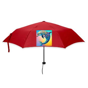 Delfin - Regenschirm (klein) - Rot - Vorne