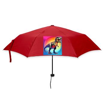 Dinosaurier - Regenschirm (klein) - Rot - Vorne