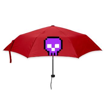 Pixel Skull Game Over - Umbrella (small) - red - Front