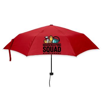 Lustiges Putzen Design - Regenschirm (klein) - Rot - Vorne