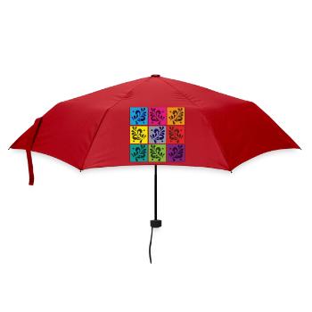 Äppelwoi bunt - Regenschirm (klein) - Rot - Vorne