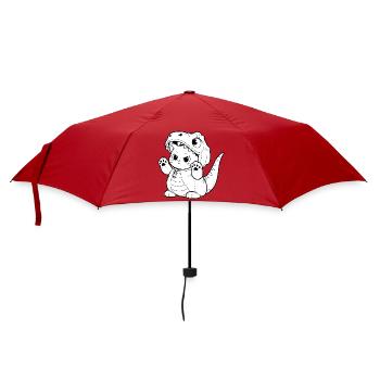 Cuddly dino kitten design - Umbrella (small) - red - Front