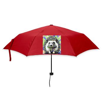Igel - Regenschirm (klein) - Rot - Vorne