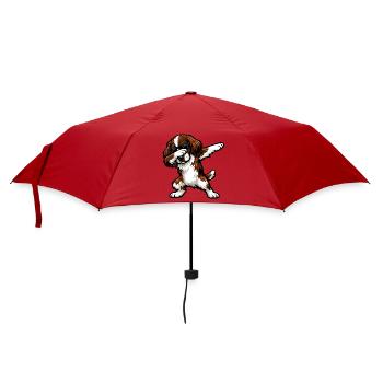 Dabbing English Springer Spaniel - Umbrella (small) - red - Front