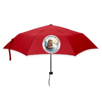 Angeln Geduld Petrijünger Biber Angler T-Shirt - Regenschirm (klein) - Rot - Vorne