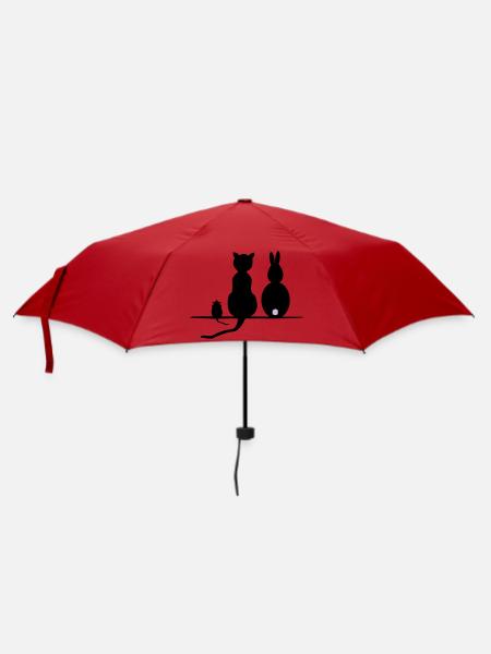 Katz Maus Hase - Regenschirm (klein) - Rot