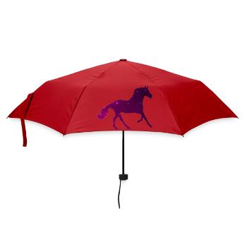Sternenpferd - Süß Reiten Galaxy Pferd Geschenk - Regenschirm (klein) - Rot - Vorne