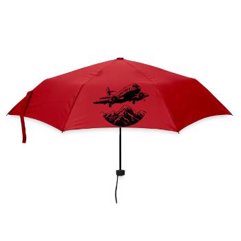 Flugzeug Grafik - Regenschirm (klein) - Rot - Vorne